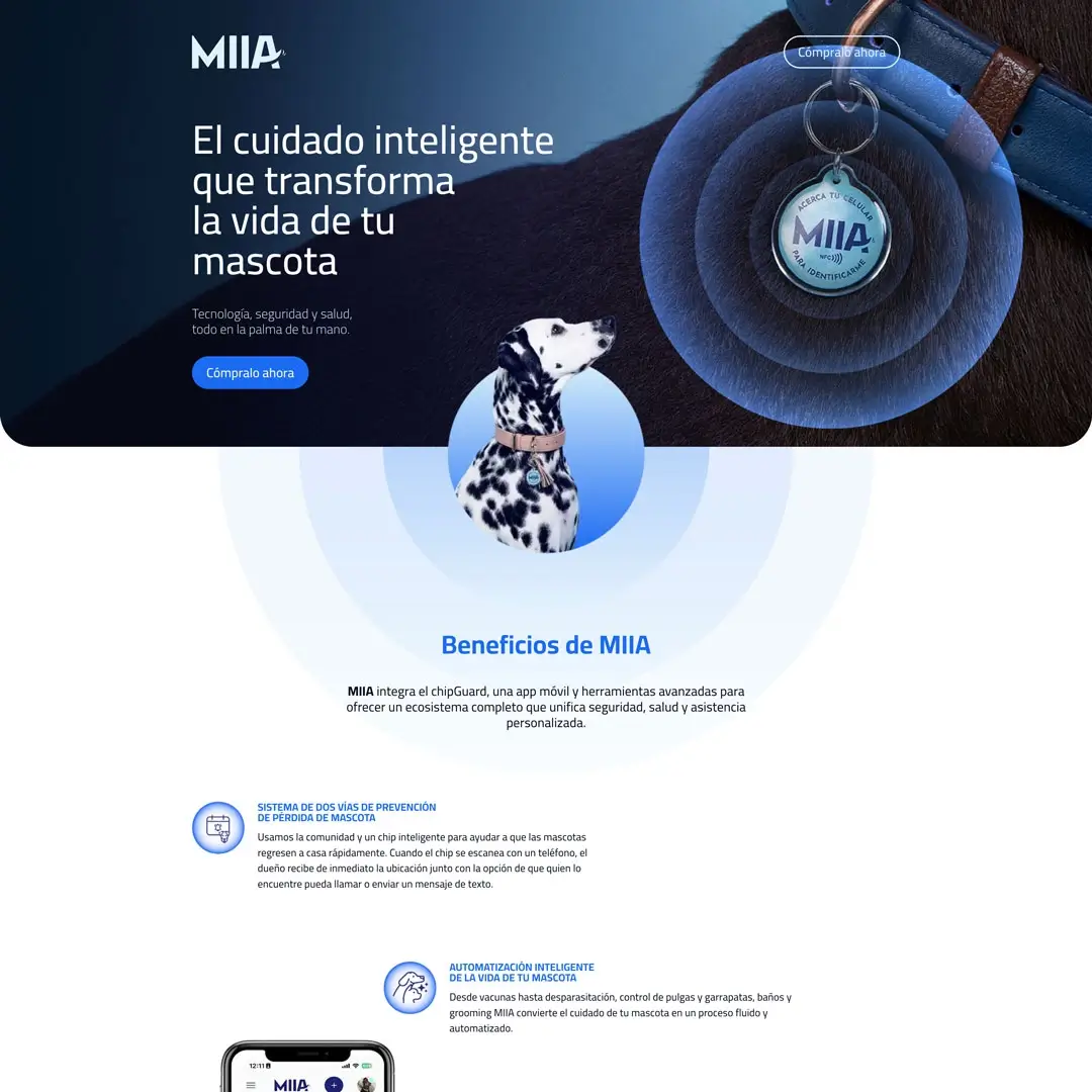 Página web Miia Colombia